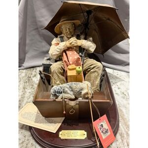 Norman Rockwell Clothtique Gone Fishing Figurine 1989